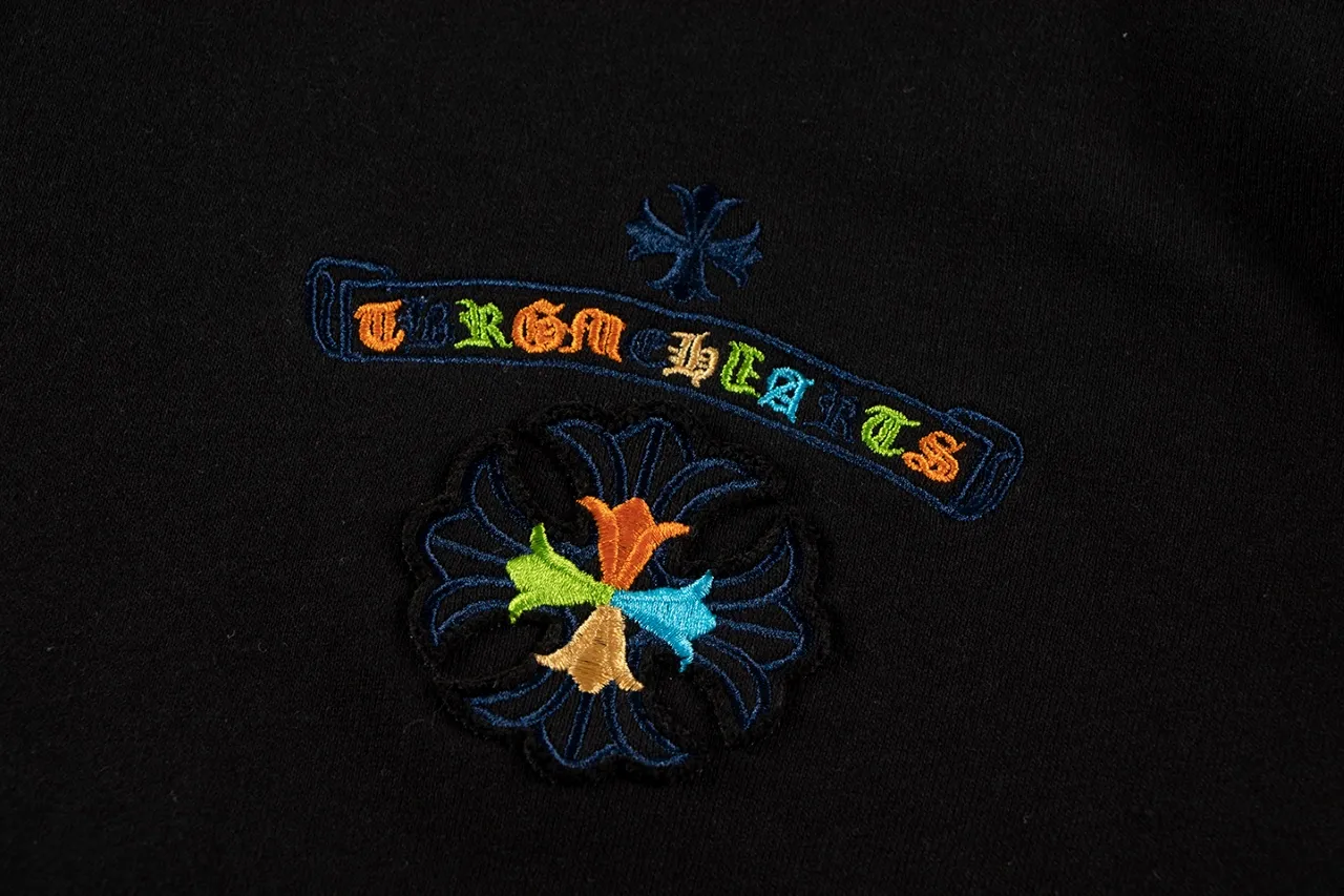 P290 Chrome Hearts Chrome Hearts Embroidered Rainbow Logo Sweatshirt Size: S M L XL Color: Black, White